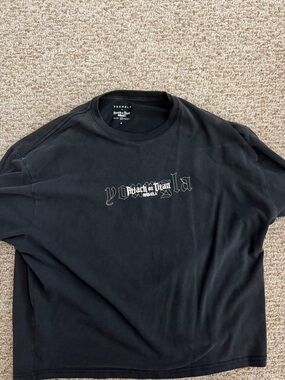 YoungLA Black 'Attack on Titan' Graphic Crewneck Tee